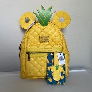 Mickey Mouse Pineapple Mini Loungefly Backpack & Card Case